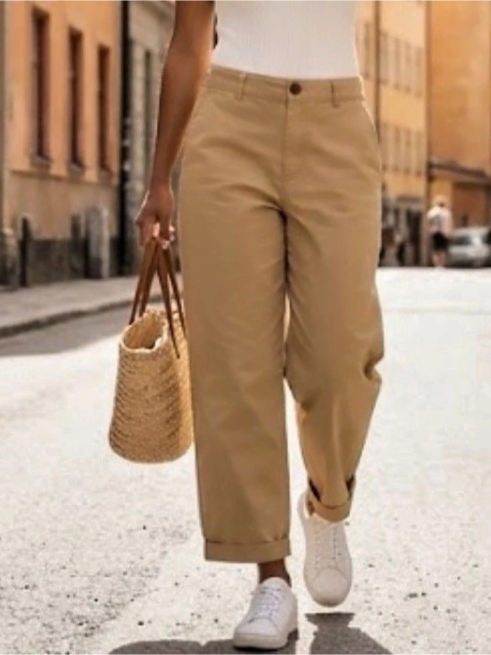 Zara Cropped Cotton Pants in Brown Size 6 Like New